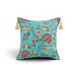 Turkish Fabric Pillow Cover 18x18, Turquoise Blue Boho Throw Pillow, Caucasus Carnation Pattern Decorative Sofa Accent Ethnic Turkish Fabric Pillow Cover 18x18, Turquoise Blue Boho Throw Pillow, Caucasus Carnation Pattern Decorative Sofa Accent Ethnic