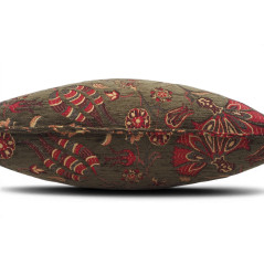 Turkish Fabric Pillow Cover 18x18, Moss Green Boho Throw Pillow,Caucasus Carnation Pattern Decorative Sofa Accent Ethnic Cushion