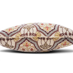 Turkish Fabric Pillow Cover 18x18, Beige Boho Throw Pillow, Carnation Pattern Decorative Sofa Accent Ethnic Cushion Case