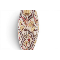 Turkish Fabric Pillow Cover 18x18, Beige Boho Throw Pillow, Carnation Pattern Decorative Sofa Accent Ethnic Cushion Case