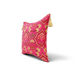 Fabric Pillow,Fabric Pillow 18x18,Mazenda Pink Carnation Pattern Turkish Fabric Pillow Cover,Decorative Accent and Throw Pillow