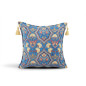 Turkish Fabric Pillow Cover 18x18, Royal Blue Boho Throw Pillow, Carnation Pattern Decorative Sofa Accent Ethnic Cushion Case