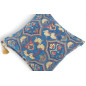 Turkish Fabric Pillow Cover 18x18, Royal Blue Boho Throw Pillow, Carnation Pattern Decorative Sofa Accent Ethnic Cushion Case