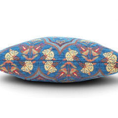Turkish Fabric Pillow Cover 18x18, Royal Blue Boho Throw Pillow, Carnation Pattern Decorative Sofa Accent Ethnic Cushion Case
