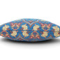 Turkish Fabric Pillow Cover 18x18, Royal Blue Boho Throw Pillow, Carnation Pattern Decorative Sofa Accent Ethnic Cushion Case