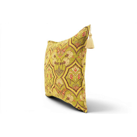 Fabric Pillow,Fabric Pillow 18x18,Pistachio Green Carnation Pattern Turkish Fabric Pillow Cover,Decorative and Throw Pillow