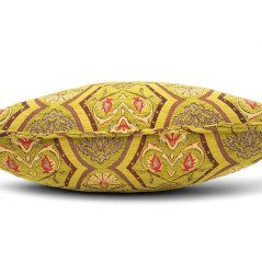 Turkish Fabric Pillow Cover 18x18, Pistaciho Green Boho Throw Pillow, Carnation Pattern Decorative Sofa Accent Ethnic Cushion