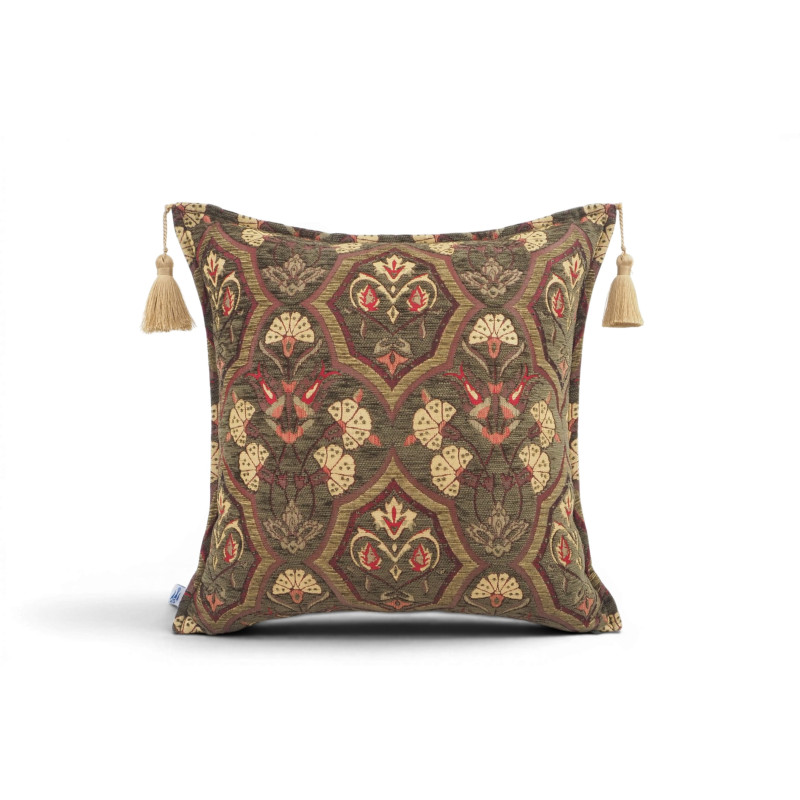 Turkish Fabric Pillow Cover 18x18, Moss Green Boho Throw Pillow, Carnation Pattern Decorative Sofa Accent Ethnic Cushion Case Turkish Fabric Pillow Cover 18x18, Moss Green Boho Throw Pillow, Carnation Pattern Decorative Sofa Accent Ethnic Cushion Case