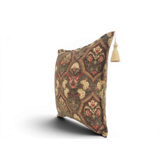 Fabric Pillow, Fabric Pillow 18x18, Moss Green Carnation Pattern Turkish Fabric Pillow Cover, Decorative Accent and Throw Pillow