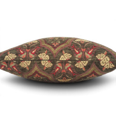 Turkish Fabric Pillow Cover 18x18, Moss Green Boho Throw Pillow, Carnation Pattern Decorative Sofa Accent Ethnic Cushion Case