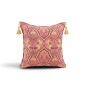 Turkish Fabric Pillow Cover 18x18, Pale Pink Boho Throw Pillow, Carnation Pattern Decorative Sofa Accent Ethnic Cushion Case