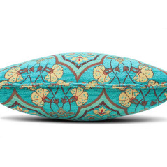 Turkish Fabric Pillow Cover 18x18, Turquoise Blue Boho Throw Pillow,Carnation Pattern Decorative Sofa Accent Ethnic Cushion Case