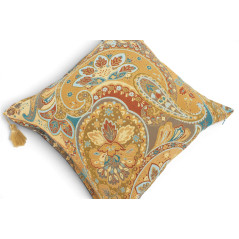 Turkish Fabric Pillow Cover 18x18, Boho Throw Pillow, Paysley Pattern Decorative Sofa Accent Ethnic Cushion Case Made in Turkey
