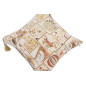 Turkish Fabric Pillow Cover 18x18, Beige Boho Throw Pillow, Dream Pattern Decorative Sofa Accent Ethnic Cushion Case