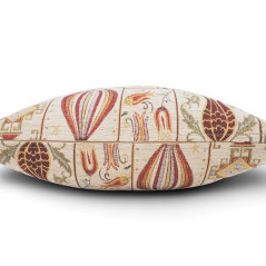 Turkish Fabric Pillow Cover 18x18, Beige Boho Throw Pillow, Dream Pattern Decorative Sofa Accent Ethnic Cushion Case