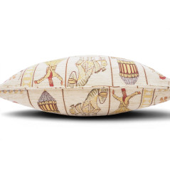 Turkish Fabric Pillow Cover 18x18, Beige Boho Throw Pillow, Dream Pattern Decorative Sofa Accent Ethnic Cushion Case