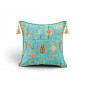 Turkish Fabric Pillow Cover 18x18, Turquoise Blue Boho Throw Pillow, Dream Pattern Decorative Sofa Accent Ethnic Cushion Case Turkish Fabric Pillow Cover 18x18, Turquoise Blue Boho Throw Pillow, Dream Pattern Decorative Sofa Accent Ethnic Cushion Case