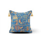 Turkish Fabric Pillow Cover 18x18, Royal Blue Boho Throw Pillow, Dream Pattern Decorative Sofa Accent Ethnic Cushion Case Turkish Fabric Pillow Cover 18x18, Royal Blue Boho Throw Pillow, Dream Pattern Decorative Sofa Accent Ethnic Cushion Case