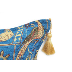 Turkish Fabric Pillow Cover 18x18, Royal Blue Boho Throw Pillow, Dream Pattern Decorative Sofa Accent Ethnic Cushion Case