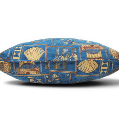 Turkish Fabric Pillow Cover 18x18, Royal Blue Boho Throw Pillow, Dream Pattern Decorative Sofa Accent Ethnic Cushion Case
