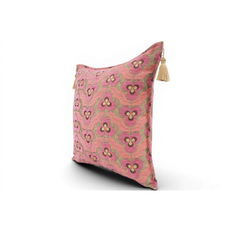 Fabric Pillow, Fabric Pillow 18x18, Pale Pink Tiger Eyes Pattern Turkish Fabric Pillow Cover, Decorative Accent and Throw Pillow