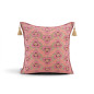 Turkish Fabric Pillow Cover 18x18, Pale Pink Boho Throw Pillow, Tiger Eyes Pattern Decorative Sofa Accent Ethnic Cushion Case