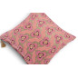 Turkish Fabric Pillow Cover 18x18, Pale Pink Boho Throw Pillow, Tiger Eyes Pattern Decorative Sofa Accent Ethnic Cushion Case