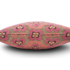 Turkish Fabric Pillow Cover 18x18, Pale Pink Boho Throw Pillow, Tiger Eyes Pattern Decorative Sofa Accent Ethnic Cushion Case
