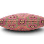 Turkish Fabric Pillow Cover 18x18, Pale Pink Boho Throw Pillow, Tiger Eyes Pattern Decorative Sofa Accent Ethnic Cushion Case