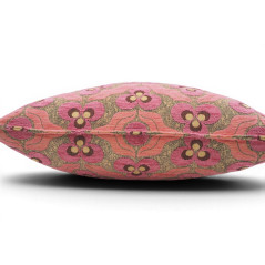 Turkish Fabric Pillow Cover 18x18, Pale Pink Boho Throw Pillow, Tiger Eyes Pattern Decorative Sofa Accent Ethnic Cushion Case