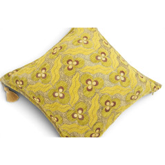 Turkish Fabric Pillow Cover 18x18, Pistachio Green Boho Throw Pillow, Tiger Eyes Pattern Decorative Sofa Accent Ethnic Cushion