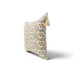 Fabric Pillow, Fabric Pillow 18x18, Beige Tiger Eyes Pattern Turkish Fabric Pillow Cover, Decorative Accent and Throw Pillow