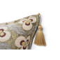 Turkish Fabric Pillow Cover 18x18, Beige Boho Throw Pillow, Tiger Eyes Pattern Decorative Sofa Accent Ethnic Cushion Case