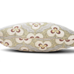 Turkish Fabric Pillow Cover 18x18, Beige Boho Throw Pillow, Tiger Eyes Pattern Decorative Sofa Accent Ethnic Cushion Case