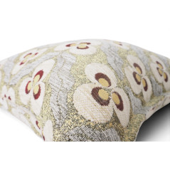 Turkish Fabric Pillow Cover 18x18, Beige Boho Throw Pillow, Tiger Eyes Pattern Decorative Sofa Accent Ethnic Cushion Case