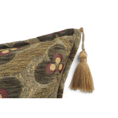 Turkish Fabric Pillow Cover 18x18, Moss Green Boho Throw Pillow, Tiger Eyes Pattern Decorative Sofa Accent Ethnic Cushion Case