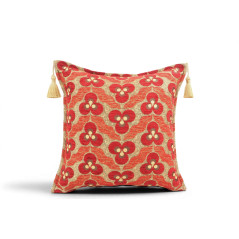 Fabric Pillow, Fabric Pillow 18x18, Red Tiger Eyes Pattern Turkish Fabric Pillow Cover, Decorative Accent and Throw Pillow
