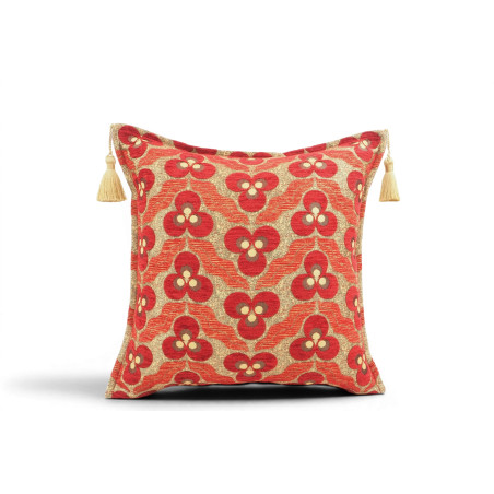 Fabric Pillow, Fabric Pillow 18x18, Red Tiger Eyes Pattern Turkish Fabric Pillow Cover, Decorative Accent and Throw Pillow