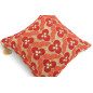 Turkish Fabric Pillow Cover 18x18, Red Boho Throw Pillow, Tiger Eyes Pattern Decorative Sofa Accent Ethnic Cushion Case