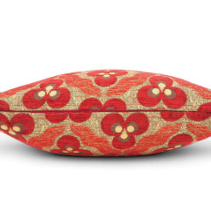 Turkish Fabric Pillow Cover 18x18, Red Boho Throw Pillow, Tiger Eyes Pattern Decorative Sofa Accent Ethnic Cushion Case