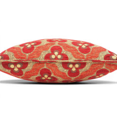 Turkish Fabric Pillow Cover 18x18, Red Boho Throw Pillow, Tiger Eyes Pattern Decorative Sofa Accent Ethnic Cushion Case
