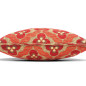 Turkish Fabric Pillow Cover 18x18, Red Boho Throw Pillow, Tiger Eyes Pattern Decorative Sofa Accent Ethnic Cushion Case