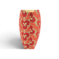 Turkish Fabric Pillow Cover 18x18, Red Boho Throw Pillow, Tiger Eyes Pattern Decorative Sofa Accent Ethnic Cushion Case