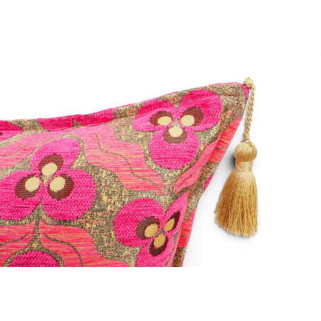 Fabric Pillow, Fabric Pillow 18x18, Mazenda Pink Tiger Eyes Pattern Turkish Fabric Pillow Cover, Decorative and Throw Pillow