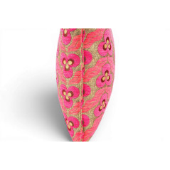 Turkish Fabric Pillow Cover 18x18, Mazenda Pink Boho Throw Pillow, Tiger Eyes Pattern Decorative Sofa Accent Ethnic Cushion Case