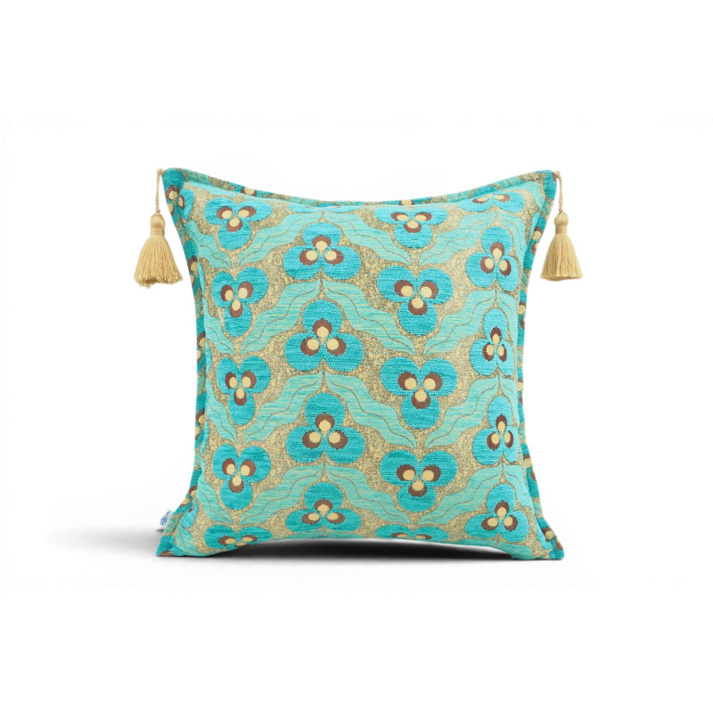 Turkish Fabric Pillow Cover 18x18, Turquoise Blue Boho Throw Pillow, Tiger Eyes Pattern Decorative Sofa Accent Ethnic Cushion Turkish Fabric Pillow Cover 18x18, Turquoise Blue Boho Throw Pillow, Tiger Eyes Pattern Decorative Sofa Accent Ethnic Cushion