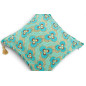 Turkish Fabric Pillow Cover 18x18, Turquoise Blue Boho Throw Pillow, Tiger Eyes Pattern Decorative Sofa Accent Ethnic Cushion Turkish Fabric Pillow Cover 18x18, Turquoise Blue Boho Throw Pillow, Tiger Eyes Pattern Decorative Sofa Accent Ethnic Cushion