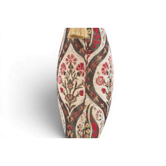 Turkish Fabric Pillow Cover 18x18, Beige Boho Throw Pillow, Morocco Tulip Pattern Decorative Sofa Accent Ethnic Cushion Case