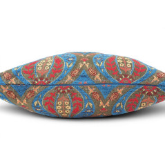 Turkish Fabric Pillow Cover 18x18, Royal Blue Boho Throw Pillow,Morocco Tulip Pattern Decorative Sofa Accent Ethnic Cushion Case
