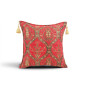 Turkish Fabric Pillow Cover 18x18, Red Boho Throw Pillow, Morocco Tulip Pattern Decorative Sofa Accent Ethnic Cushion Case Turkish Fabric Pillow Cover 18x18, Red Boho Throw Pillow, Morocco Tulip Pattern Decorative Sofa Accent Ethnic Cushion Case